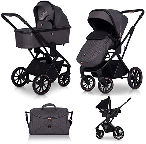 Lux4Kids Kinderwagen Set bis 22 Kg Leichtbau Cavoe AXO Shine Franchgray 04 2in1 ohne Babyschale