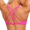 CRZ YOGA Femme Soutien-Gorge de Sport Yoga Brassiere Pochettes Amovible Dos Croisé Hibiscus Violet S