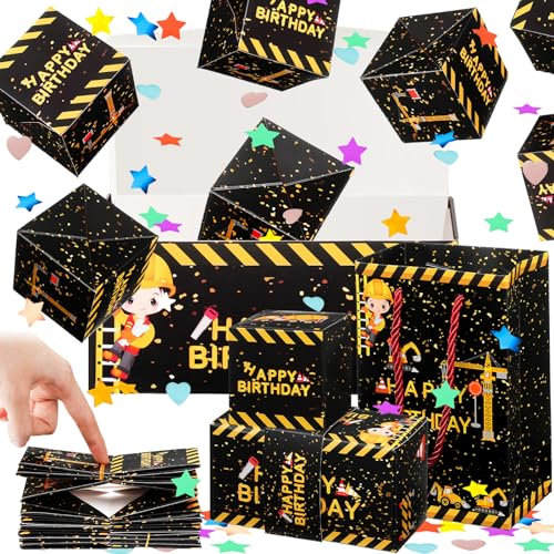 Chivertion Architektur Thema Geburtstag Überraschung Geschenkbox Explosion mit Konfetti Faltbare Explodierende Geschenkbox Hüpfen Geld Geschenkboxen für Bargeld Geburtstagskarten Foto für Kinder