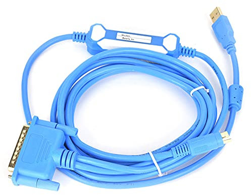 Hyuduo Cable de Programación, Cable de Programación Plc Usb-Sc09 Cable de Programación Cable de Datos Plc Línea de Descarga Azul Mitsubishi 3 Metros, Memoria