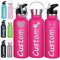 Akmxem Personalisierte Trinkflasche Kinder Gravur Wasserflasche mit Namen 350ml 750ml Personalisiert Edelstahl Thermosflasche mit Strohhalm Deckel für Schule BüRo Sport