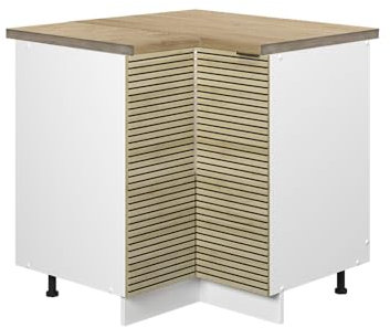 Vicco Eckschrank Fame-Line, Küchen Eckschrank, Eiche Paneel, 80.5 cm, AP Eiche
