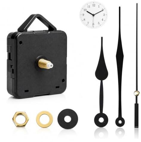 Silent Quartz Clock Mechanism Kit, High Torque Long Shaft Clock Mechanism | Mechanisms Battery Powered, with Clocks Hands & Quartz Clocks Movement Parts for DIY Wall Clock, Home and Office