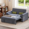 Jooli H 2 Seater Sofa Bed, 3-in-1 Convertible Fabric Pull Out Sleeper Sofa with 3-Position Adjustable Backrest, Side Pockets and USB for Living Room, Guest Room, Dark Grey