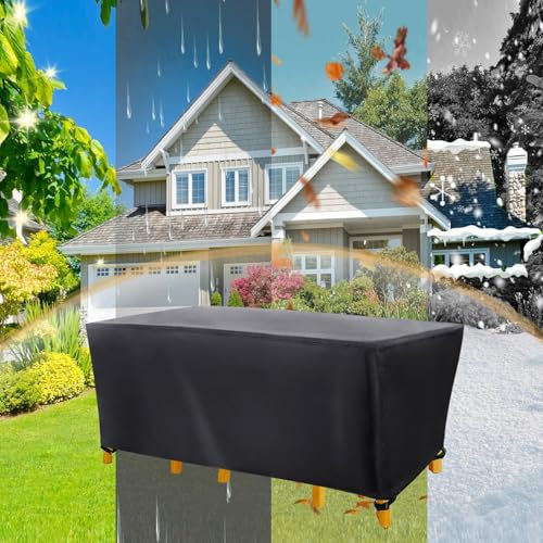 PVPQPR Bache Table De Jardin Bache De Protection Exterieur Salon De Jardin 330x220x70cm(LxLxH) Housse De Protection Imperméable 600d Oxford Tissu pour Meubles De Jardin en Rotin Chaises De Table