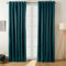 Dreamscene Green Blackout Curtain Eyelet, Thermal Modern Decorative Curtains for Living Room Bedroom Home Insulated Summer Winter Soft Curtains - Teal, 66x54”