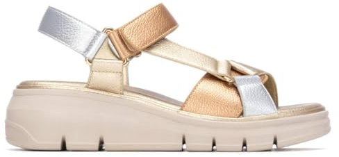 XTI - Sandalen Damen Gold - Bequeme und vielseitige Schuhe - Casual Mode - Modell 14539801 (Größe 40)