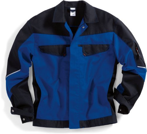 BP 1607-559-13-64/66n Arbeitsjacke, Verdeckter Reißverschluss und Taschen, 245,00 g/m² Stoffmischung, königsblau/schwarz, 64/66n