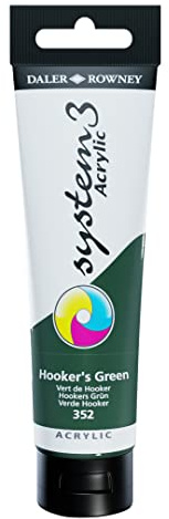 Daler Rowney System3 Hooker's Green 150ml Acrylic Paint Tube - Acrylic Painting Supplies for Artists and Students - Artist Paint for Murals Canvas and More - Art Paint for All Skill Sets