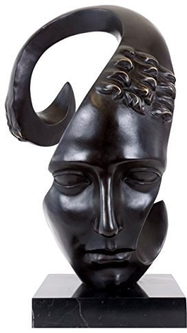 Moderne Kunst Bronzefigur - Moderne Bronzeskulptur - Die Trauer - signiert Martin Klein - Luxus Dekoration