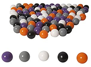Bällebad24 - 100 Stück Bällebad Bälle Ø 6cm Halloween Mix orange grau lila schwarz weiß Kindergarten & Gewerbequalität