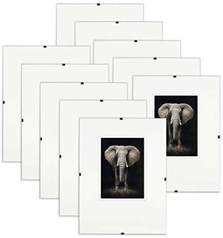 postergaleria Cadre photo sans cadre | 10x15cm | Set 10 pièces | Verre acrylique | avec clips | Porte-photo pour affiches photos | Cadre d'affiche | plusieurs tailles
