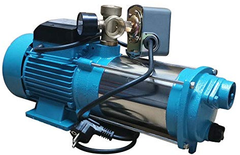 Kreiselpumpe 1300W 6000 L/h 9,8 bar Hauswasserwerk Gartenpumpe mit Druckschalter Pumpe Wasserpumpe Edelstahl 230V