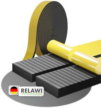 RELAWI Dichtungsband selbstklebend für Türen und Fenster - Türdichtung selbstklebend perfekt für Altbautüren, die Haustür, Fenster - Dichtband aus Moosgummi EPDM - wasserdicht(12x3mm, 50 Meter)