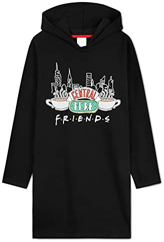 FRIENDS Hoodie for Girls Teens, Oversized Hoodie 7-15 Years, Merchandise (Black, 9-10 Years)