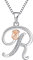 starchenie Collana Alfabeto con Rose Collana Lettera R Ciondolo Zirconi Collana in Argento 925 da Donna
