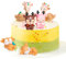 Hirsch Figuren Tortendeko, Waldtiere Figuren Kuchen Deko,Waldtierfiguren Geburtstag Kuchen Topper, Süße Waldtier Minifiguren Spielzeug, Schöne Doe Rehkitz Kuchendeckel für Kindergeburtstag