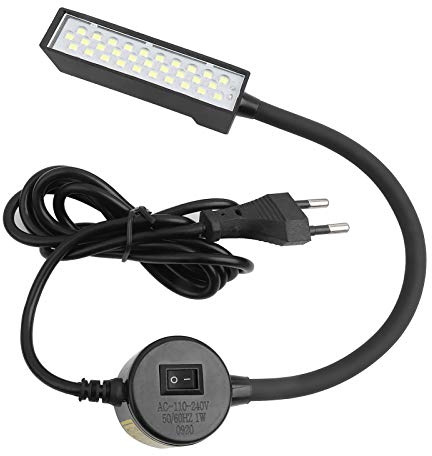Jeanoko 1pc 30-LED-Lichtlampe, Nähmaschinenlicht Schwanenhals-LED-Licht-Magnetfußschalter für Nähmaschinen-Arbeitslicht Handwerk Werkbänke Drehmaschinen Lampen(Europäischer Stecker 220V)