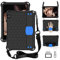 Para Huawei Mediapad T3 10 Tablet 9.6 pulgadas (AGS-W09 AGS-L09 AGS-L03) Funda de tableta con correa para niños, ligera a prueba de golpes Honeycomb Tablet Cover Negro Azul