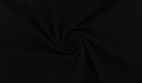 2 Meter Jersey Schwarz Baumwolljersey YARA Uni Farben, 220g/m², Öko-Tex Standard 100, Stoffe, 330g/lfm - Stückware
