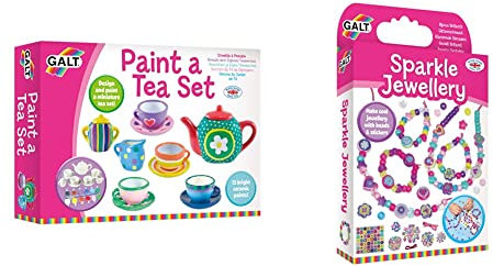 Galt Toys, Paint a Tea Set, Craft Kits, Ages 5 Years Plus & Toys, Sparkle Jewellery, Craft Kit for, Ages 5 Years Plus