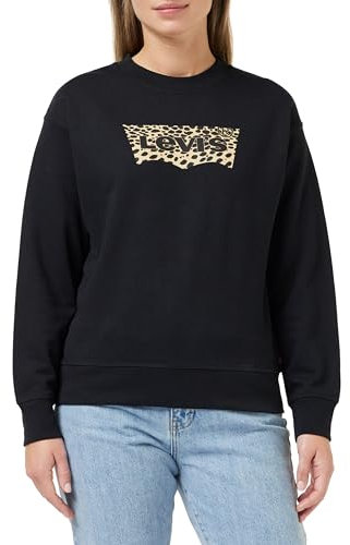 Levi's Graphic Standard Crewneck, Sweatshirt para Mujer, Batwing Leopard Caviar, XS