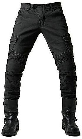 ZarufT Motorrad-Schutzhose,Damen/HommesMotorrad-Jeans Aus,Sportliche Motorrad Hose Fahrrad Riding Schutzhose, Mit Protektoren Motorradhose (Schwarz,L)
