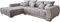 DELIFE Sofa Josea Cord Silbergrau 300x220 cm Ottomane Links Ecksofa