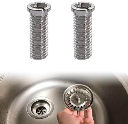 Fregadero Cesta Filtro Tornillo,Tornillo Hueco para Válvula de Fregadero,Fregadero Cesta Tornillo,30mm Acero Inoxidable Cocina Lavabo Tornillo,para Lavabo Colador Enchufe,2 Piezas,Plata