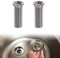 Fregadero Cesta Filtro Tornillo,Tornillo Hueco para Válvula de Fregadero,Fregadero Cesta Tornillo,30mm Acero Inoxidable Cocina Lavabo Tornillo,para Lavabo Colador Enchufe,2 Piezas,Plata
