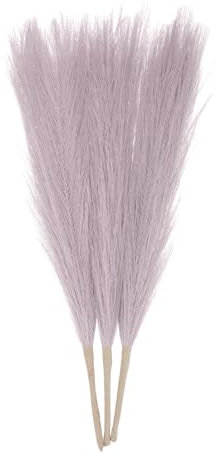 sourcing map Lot de 3 herbes de la pampa artificielles séchées de 43,2 cm pour décoration d'automne, maison, vase, sol, table, décorations de mariage, lilas