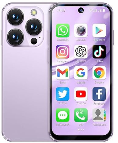 Hipipooo Mini smartphone 4G, doppia SIM, schermo da 3,88 pollici, doppia fotocamera da 2,0+5,0 MP, batteria da 1950 mAh, mini telefono Android 12 per bambini(viola,3GB+32GB)