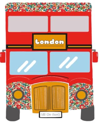 London Bus Notebook - Lil Nu Souk - Travel Diary / Travel gift - 100 page plain and lined