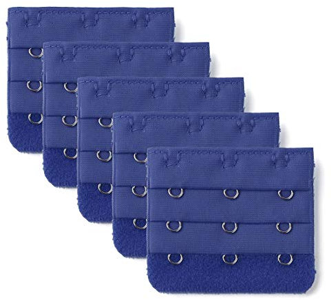 Sourcingmap 3 Hook 3 Row Underwear Bra Strap Extension Buckle Hooks 5 Pcs for Women Dark Blue One Size