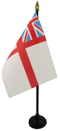 AZ FLAG - Tischflagge Britischer Royal Navy - 15x10 cm Goldene Splitze - Kriegsmarine Des Vereinigten Königreichs Tischfahne 10 x 15 Cm - Flaggen