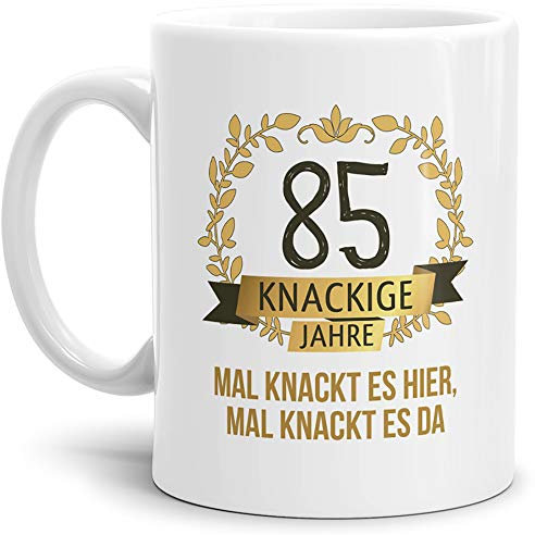 Tassendruck Geburtstags-Tasse Knackige 85 Geburtstags-Geschenk Zum 85. Geburtstag/Geschenkidee/Scherzartikel/Lustig/Witzig/Spaß/Fun/Mug/Cup/Beste Qualität - 25 Jahre Erfahrung