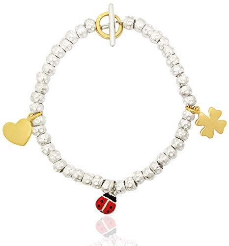 ViMon gioielli,BRACCIALE GRANELLI PEPITE MARTELLATE in ARGENTO 925,possibilità di scelta tra vari ciondoli charms.LUNGHEZZA SU MISURA.
