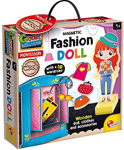 Lisciani Giochi- Montessori Legno Fashion Doll, Colore, Medium, 85897
