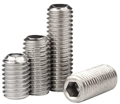 MOOPW Presa esagonale Viti di arresto - M4 x 35mm 30 Pz Estremità concava Esagono Viti Senza testa Allen Pomello Acciaio inossidabile 304