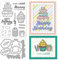 INFUNLY Happy Birthday Klare Stempel Und Stanzen Für Die Kartenherstellung DIY Metallstanzungen Kuchen Silic Stamp Weihnachten Thanksgiving Geschenke Für DIY Craft Scrapbooking Decor