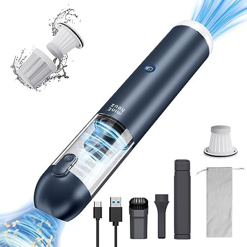 Minthouz Aspiradora de mano 15000 Pa, potente aspiradora inalámbrica para coche de 120 W, ultra ligera, portátil, hogar, pelo de mascotas