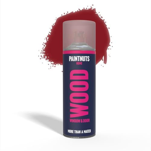 PaintNuts Wood Window & Door Paint - RAL-3003 - RUBY RED Matt 400ml Spray Can