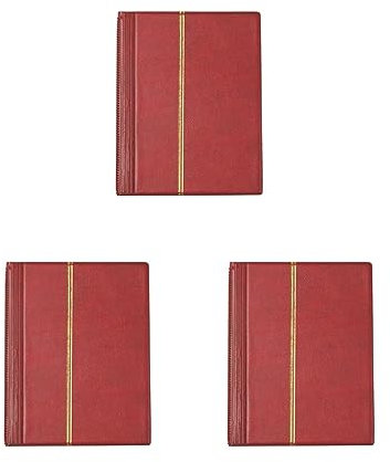 Briefmarken-Album, 10 Blatt (20 Seiten) Zubehör, Präsentationshalter, Freunde, Sammler, Rot, 3 Stück