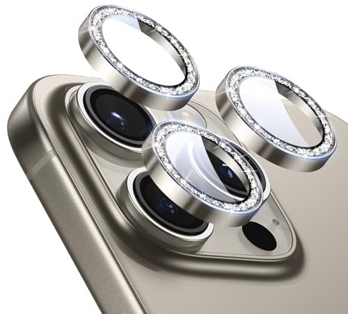ESR für iPhone 17 Pro/17 Pro Max/16 Pro/16 Pro Max/15 Pro/15 Pro Max/14 Pro/14 Pro Max Kameraschutz, robuster HD Individualschutz, kratzfestes, dünnes gehärtetes Glas, 1 Stück, Glitzerrosa Grau