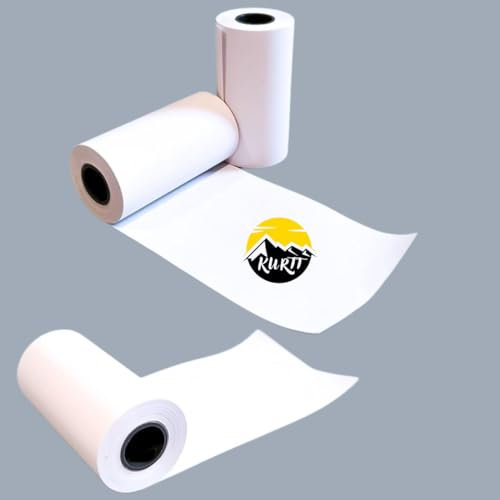 KURTT 50 Stück Thermorollen 57mm x 30mm x 12mm - Kassenrollen - Thermopapier - Bonrollen für Bankomatte - Kreditkartenleser (Flächengewicht 48g/m² Papier, 10 m lang, Kern Ø 12 mm, blanko)