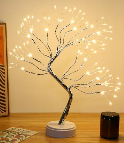 Xaosin Lámpara Árbol Bonsai 108 LED Luces Decorativas USB o Funciona con Pilas Arbol Navidad Led Luz de Árbol Abedul Luces Rama Árbol Ajustable para Decoración Hogar Habitacion Navidad