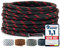 LaceHype 2 Paar - Premium Runde Schnürsenkel [ Ø4,5 mm ] Polyester für Arbeitsschuhe, Stiefel, Outdoorschuhe und Sportschuhe reißfeste Schuhbänder (Schwarz/Rot, 165cm)