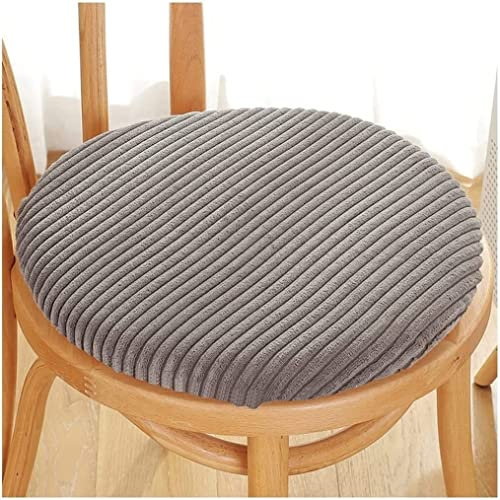 Rundes Stuhlkissen für Garten, Terrasse, Zuhause, Büro, Auto, Grau, weiches Sitzkissen mit rutschfestem Design, abnehmbar und waschbar, 30 cm Größe