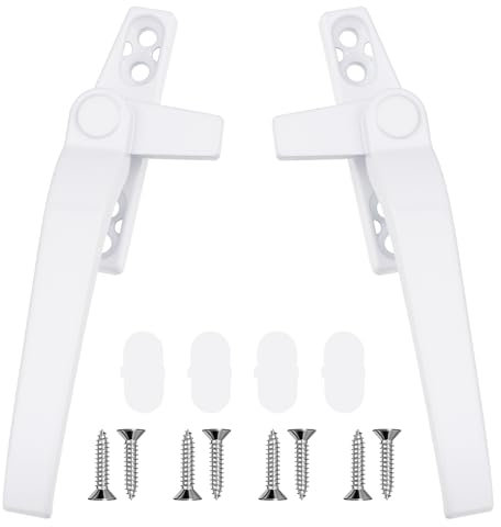 Kit de remplacement universel pour poignée de fenêtre à double vitrage avec vis de fixation, main droite/gauche pour maison, bureau, chambre, intérieur et extérieur