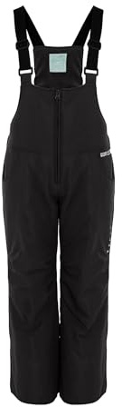 KADVA Skihose für Kinder SKIRO Pants JR in Schwarz Größe 122 cm Wasser- und Winddicht mit offenen Taschen und Hosenträgern Ausgestattet mit reflektierenden Elementen und Logo